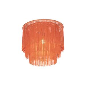QAZQA Orientalische Deckenlampe goldrosa Schirm mit Fransen - Franxa
