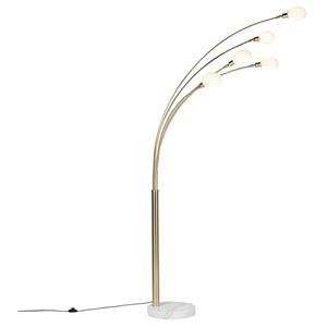 Qazqa Art Deco Vloerlamp Goud 5-lichts - Sixties Marmo