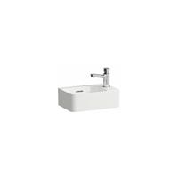 LAUFEN VAL Handwaschbecken, 1 Hahnloch rechts, mit Überlauf, 340x220, weiß, asymmetrisch, Farbe: Weiß - H8152800001061