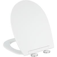RELAXDAYS Toilettendeckel mit Absenkautomatik, BxT 36x44,5 cm, Schnellverschluss, 2-Wege-Montage, oval, Duroplast, weiß