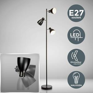 B.K.LICHT LED Design Stehleuchte Metall Deckenfluter Steh-Lampe Leuchte schwenkbar schwarz
