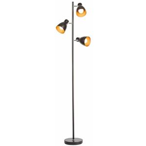 B.K.LICHT Stehleuchte Design Stehlampe Standleuchte Stand Lampe Metall 3-flammig schwarz
