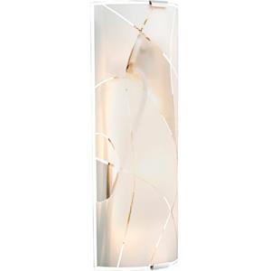 Globo Wand Lampe Leuchte Beleuchtung Metall Chrom Weiß Glas Dekorlinien Schlaf Zimmer