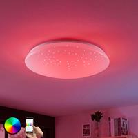 LUCANDE LED-Deckenlampe Jelka, WiZ, RGBW-Farbwechsel, rund