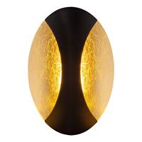 Globo LED Wand Lampe Wohn Ess Zimmer Leuchte schwarz Blatt-Gold Strahler  78400G