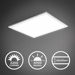 B.K.LICHT LED Deckenlampe Panel 22W Deckenleuchte Wohnzimmer Flurlicht indirekt 45cm weiß