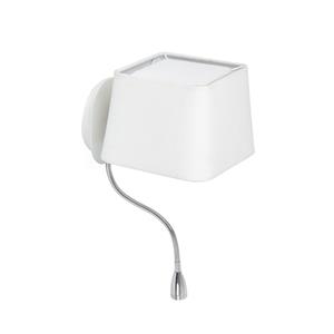 Faro Sweet - wandverlichting met schakelaar - 20 x 24,5 x 45 cm - 1W LED incl. - mat wit