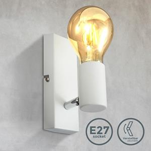 B.K.LICHT Wandlampe Deckenleuchte Retro Vintage weiß Wand-Spot Industrie-Lampe Flur E27