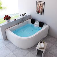 Home Deluxe Whirlpool Badewanne Blue Ocean XL - 180 x 120 cm links, weiß I Whirlwanne, Pool, für 2 Personen