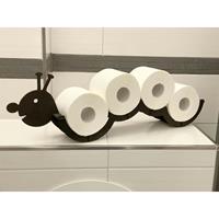 DANDIBO Toilettenpapierhalter Holz Schwarz Raupe Klopapierhalter Wand WC Rollenhalter Ersatzrollenhalter - 