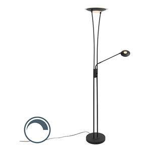 QAZQA LED Vloerlamp ibiza - Zwart - Modern - D 30cm