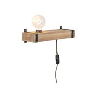 Qazqa Industriële wandlamp hout USB - Reena
