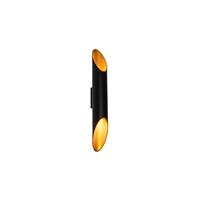 QAZQA Moderne wandlamp zwart met gouden binnenkant 5,6 cm - Organo