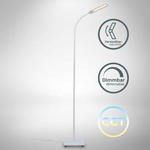 B.K.LICHT LED Stehleuchte dimmbar CCT Stehlampe schwenkbar Memory & Touch Funktion weiß