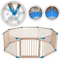 Baby Vivo Laufgitter aus Holz 8 Elemente - individuell verstellbar - PREMIUM - 