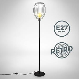 B.K.LICHT Stehlampe Retro Draht Metall Vintage Stehleuchte E27 Industrie-Stil Wohnzimmer
