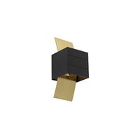 QAZQA Design Wandlampe schwarz mit Gold - Amy