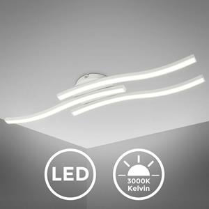 B.K.LICHT LED Deckenleuchte Design 18W Matt-Weiß Wellenform Deckenlampe Wohnzimmer Flur