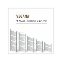 TRMX VEGANA Weiß - Badheizkörper Handtuchheizkörper Handtuchheizung | Höhe: 1200 mm - Breite: 475 mm
