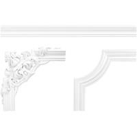 GRAND DECOR Wand- und Deckenumrandung | Fries | Stuck | PU | stoßfest | CR807/A/B:Segment CR807A - 300 x 300 x 35 mm