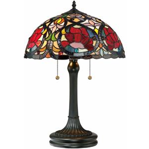 QUOIZEL Tafellamp Larissa in Tiffany-stijl