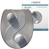 SCHÜTTE WC-Sitz YIN & YANG aus Duroplast mit Absenkautomatik, Toilettendeckel passend für alle handelsüblichen WC-Becken, Klodeckel max. Belastung