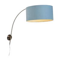 QAZQA Wandlamp arc - Blauw - Modern - H 800mm