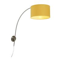 QAZQA Stahlwandbogenlampe mit gelbem Schirm 35/35/20 einstellbar