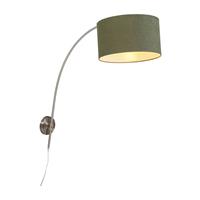 QAZQA Stahlwandbogenlampe mit schattengrünem 35/35/20 einstellbar