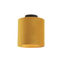 QAZQA Deckenleuchte mit Schirm ocker/gold 20 cm - Combi schwarz