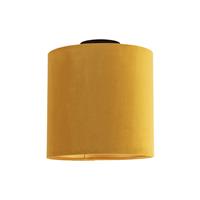 QAZQA Deckenleuchte mit Samtschirm ocker/gold 25cm - Combi schwarz