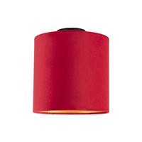 QAZQA Deckenleuchte mit Samtschirm rot/gold 25 cm - Combi schwarz