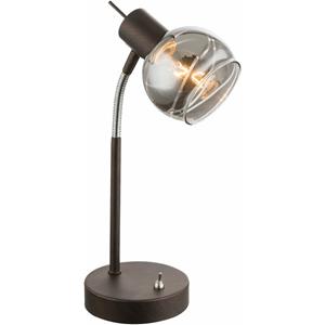 Globo LED Schreib Tisch Lampe Büro Leuchte Bronze Glas Spot Beweglich Beleuchtung