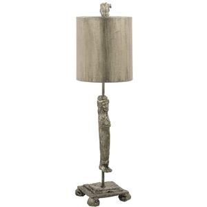 02-ELSTEAD Karyatidenlampe, Silber, mit Lampenschirm