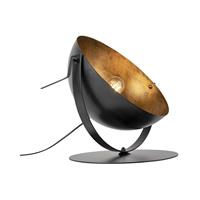 QAZQA Industrielle Tischlampe schwarz mit Gold einstellbar - Magna