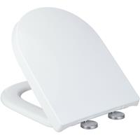 RELAXDAYS Toilettendeckel mit Absenkautomatik, WC Sitz D-Form, abnehmbar, Klobrille Duroplast, BxT: 37,5 x 45,5 cm, weiß