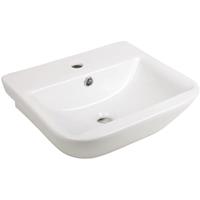 AQUASU '  Handwaschbecken leNado, 45 cm breit, kleiner Waschtisch in eckiger Form, Waschbecken in weiß - 