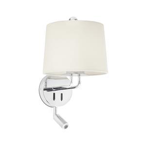 FARO BARCELONA MONTREAL Wandleuchte Chrom-Leser / beige