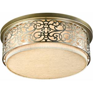 MAYTONI DECORATIVE LIGHTING Klassische Deckenleuchte, Stoffschirm weiß, Metallrahmen mit Muster bronze, excl. 5 X E27 (60W)