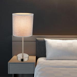 Globo Tisch Leuchte grau Textil Steh Lampe Kabel Schalter Stand Beleuchtung rund  15185T
