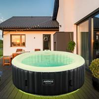AREBOS In-Outdoor Whirlpool Spa Pool Wellness Massage aufblasbar rund mit LED - 
