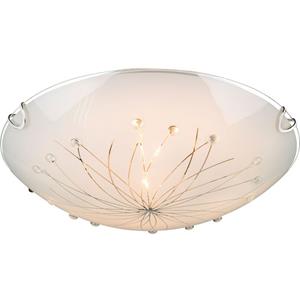 Globo Design Decken Leuchte Glas satiniert Dekor Linien Steine klar Lampe 40402-2 - 