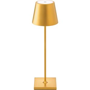 Sigor LED accu-tafellamp Nuindie, rond, 38 cm, goud