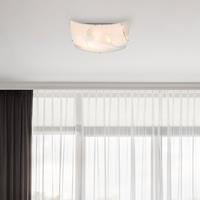 Globo Decken Lampe Chrom Leuchte Weiß Glas Satiniert Dekorlinien Wohn Schlaf Zimmer