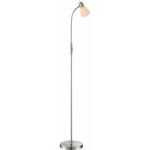 Globo Lighting Staande lamp nikkel 'Panna' E14 fitting 180cm