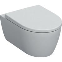 Keramag - Geberit iCon Set Wand-WC mit WC-Sitz, spülrandlos, Tiefspüler, geschlossene Form, 6l, 501664, Farbe: weiß/KeraTect - 501.664.00.8