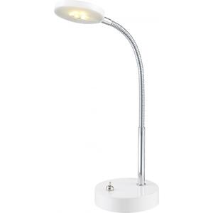 Globo LED Tisch Lampe Leuchte Metall Weiß Chrom Flexo Spot Schalter Schlaf Zimmer Büro