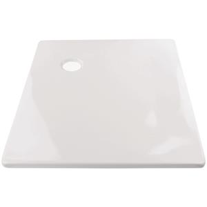 AQUASU '  Stahl-Brausewanne Excellence | Extra flach | 90 x 75 x 2,5 cm Weiß - 