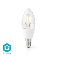 Nedis Smartlife LED Filament Lampe / WLAN / Anzahl der Produkte im Karton: 1 Stück / E14 / 400 lm / 5 W / Warmweiss / 2700 K / Glas / Android™ & iOS