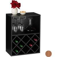 RELAXDAYS Weinregal, Aufbewahrung für 8 Flaschen, mit Weinglashalter, großer Weinständer, HxBxT 63 x 50 x 28 cm, schwarz